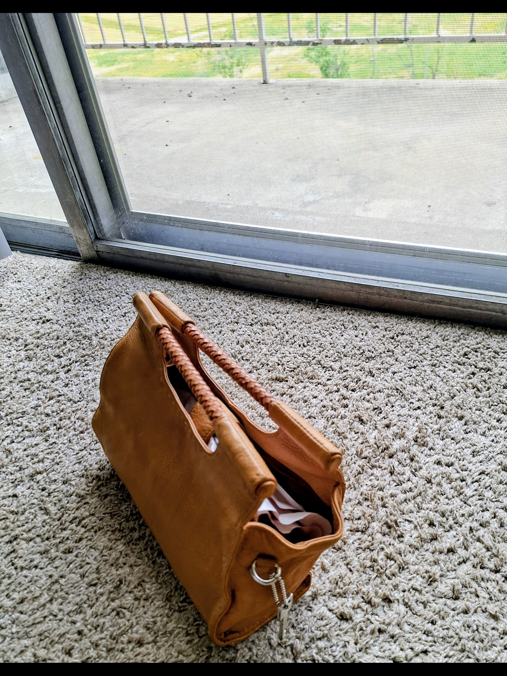Fossil Vintage Cognac Brown Genuine Leather Mini Satchel Top Handle Shoulder Bag